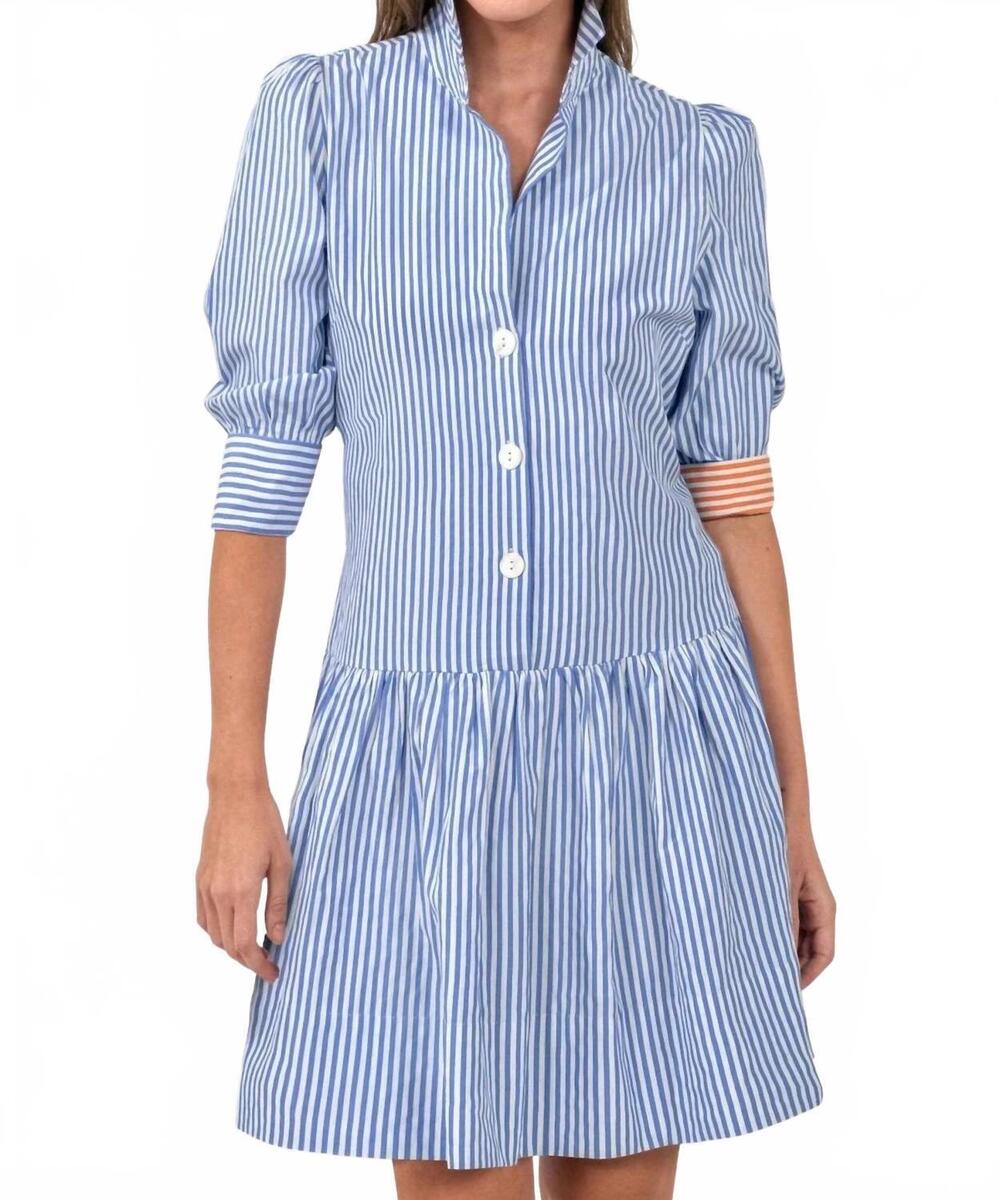 NEW GRETCHEN SCOTT so sweet stripe dress in blue